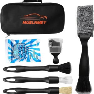 7PCS Car Detailing Brush, Ultra Soft Boar Hair Brush, Car Interior Detail Brush,