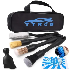 7PCS Car Detailing Brush Set, Ultra Soft Boars Hair Interior Detailing...