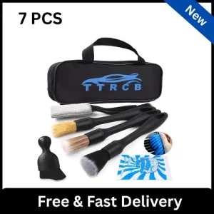 7PCS Car Detailing Brush Set Ultra Soft Boars Hair Interior Cleaning Brushes